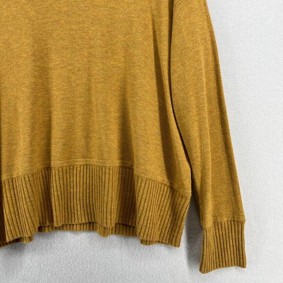 EILEEN FISHER Sweater XS Cozy Viscose Stretch Boat Neck Rib Trim Pullover Yellow - Picture 10 of 16